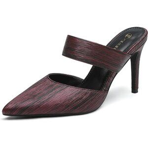 New Bella Women's  Burgundy Vintage Stiletto Pointed Closed Toe Stylish Pump